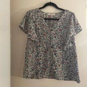 short sleeve floral button new, new with tag!!
